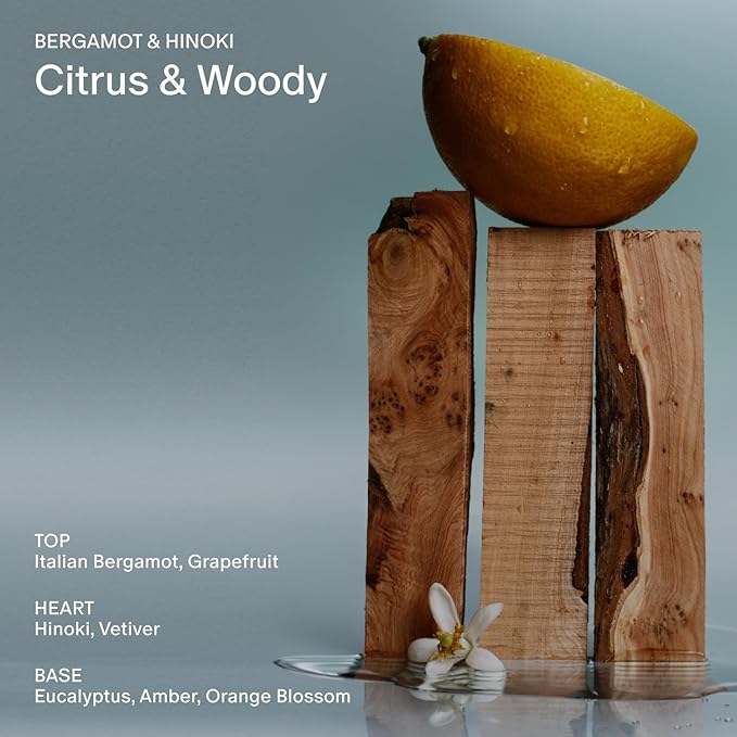 Salt & Stone Body Wash with Antioxidants for Deep Moisture | For Women & Men, Sulfate, Paraben, & Dye Free, Leaving Skin Soft and Hydrated | Bergamot & Hinoki 15.2 fl oz