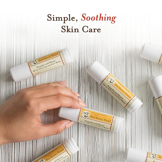 Medicine Mama's Apothecary Sweet Bee Magic Wand, All In One Lip and Face Balm, .65 Ounce