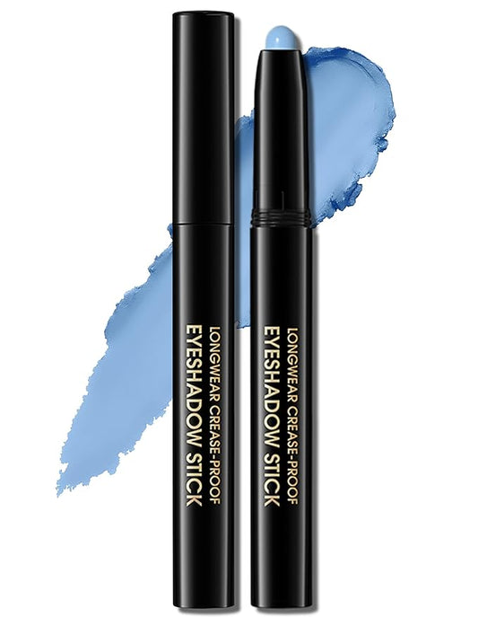 Erinde Waterproof Eyeshadow Stick, Cream Eye Shadow Stick, Long-Lasting, Crease-Proof, Cream to Powder Buildable & Blendable Eye Shadow Pencils Crayon, Vegan & Cruelty-Free, 10 Cornflower