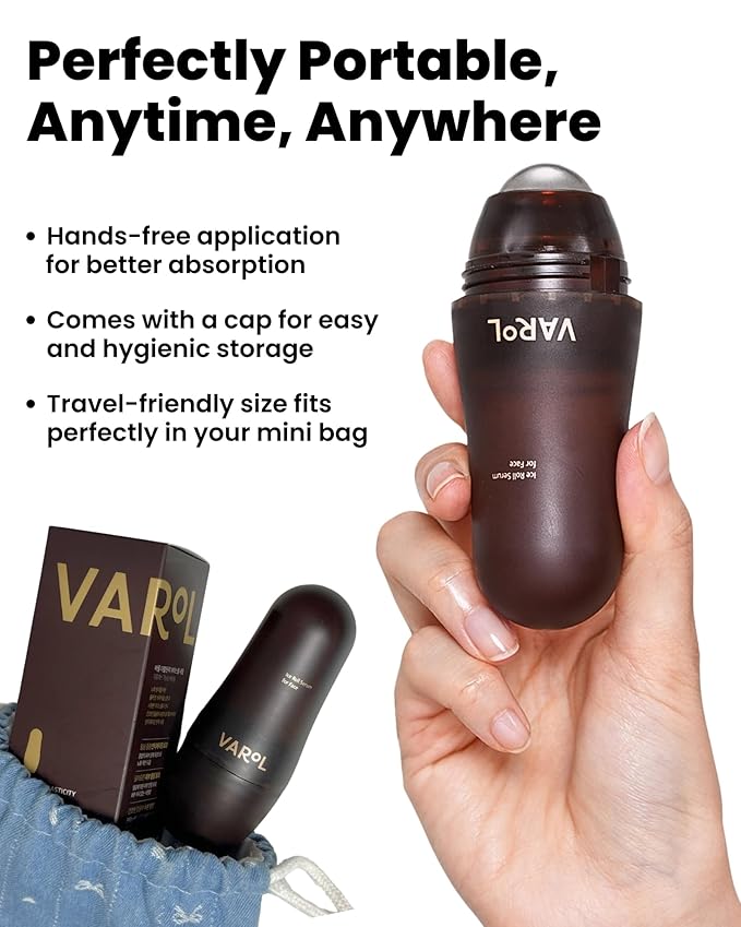 Ice Roll Serum | Cooling & Hydrating Roll-On Serum for Face, Puffy Eyes, Bakuchiol & Collagen for Firming & Lifting, Facial Roller for Depuffing, Under Eye Bag Treatment | Korean Skin Care