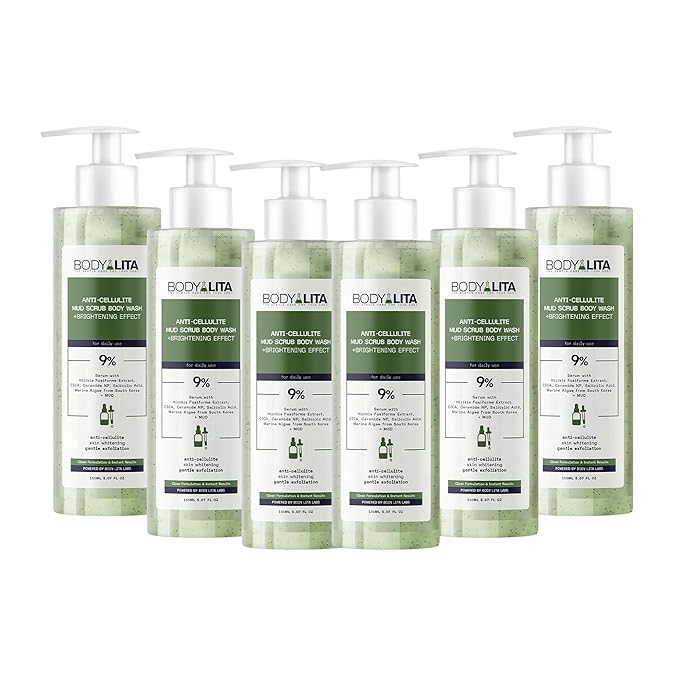 Anti Cellulite Mud Scrub Body Wash, Reduces Cellulite, Gentle Exfoliating, Improves Skin Texture, Provides a Smoother Look, 5.07 Fl Oz (6)