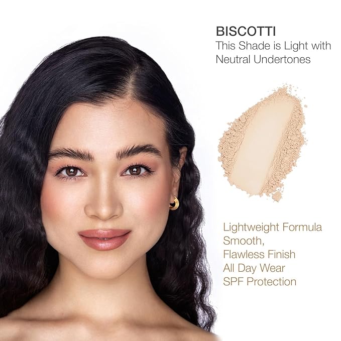 bellapierre Mineral Foundation SPF 15 - Loose Powder Foundation | Vegan & Cruelty Free Natural Makeup | Full Coverage Matte Finish | Hypoallergenic | Oil & Talc Free - 0.32 Oz - Biscotti