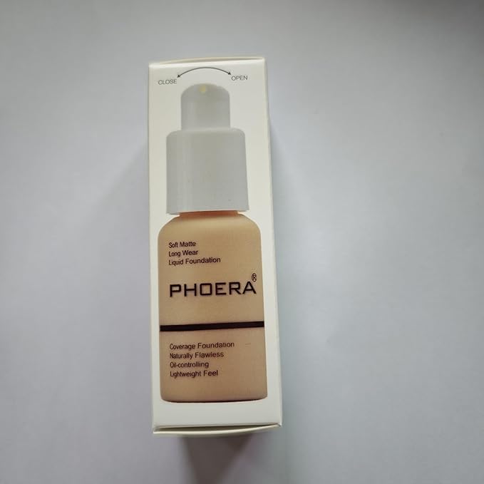 BestLand 2Pack PHOERA Foundation Full Coverage Liquid Foundation Cream - Long-lasting Lightweight Concealer - Oil-Free Formula - Natural Shade - Suitable for All Skin Types (2 Pack Nude #102)