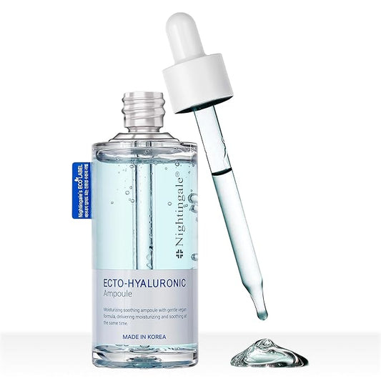 Nightingale Ecto-hyaluronic Ampoule with Hyaluronic Acid, Ectoin, Hydrating Face Serum for Dry Skin, Non-greasy formula, Hypoallergenic, Fragrance & Alcohol Free, Allergen Free, Cruelty Free, Vegan