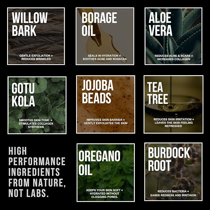 Premium Daily Power Scrub | 8 oz | Exfoliating Mens Face Wash | Deep Cleans + Prevents Breakouts | Face Wash Men's | Natural Ingredients | Made in USA