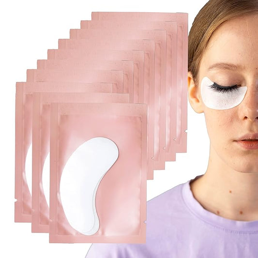 50 Pairs Under Eye Pads, Hydrogel Eye Patches for Eyelash Extension, Lash Gel Pad, Eyelash Extension Gel Patches, DIY False Eyelash Makeup Eye Gel Pad, Fit Most Eye Shape Stick Well