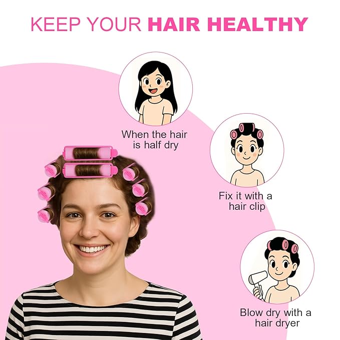 60 Pieces Foam Sponge Hair Rollers - Soft Sleeping Hair Curlers for Hair Styling (0.59inch, Pink)