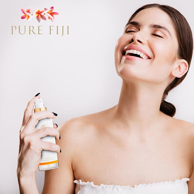 Pure Fiji Face Toner Mist with Vitamin C for Brightening & Refreshing Antioxidant Face Mist Hydrating Spray Helps Even Skin, Smooths Fine Lines and Wrinkles (4.4oz/130ml)