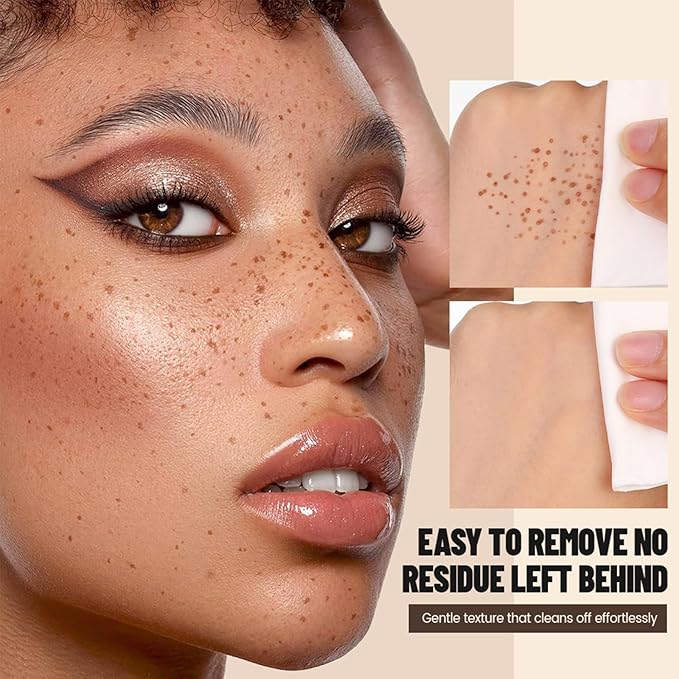 Freckle Stamp Pen, Fake Freckles Stain Marker,5-Dot Faux Liquid Freckle Stamp Cushion for Natural and Lifelike Sunkissed Makeup,Quick Dry Long-Lasting Face Freckle Pencil Tool,01#Ash Chestnut