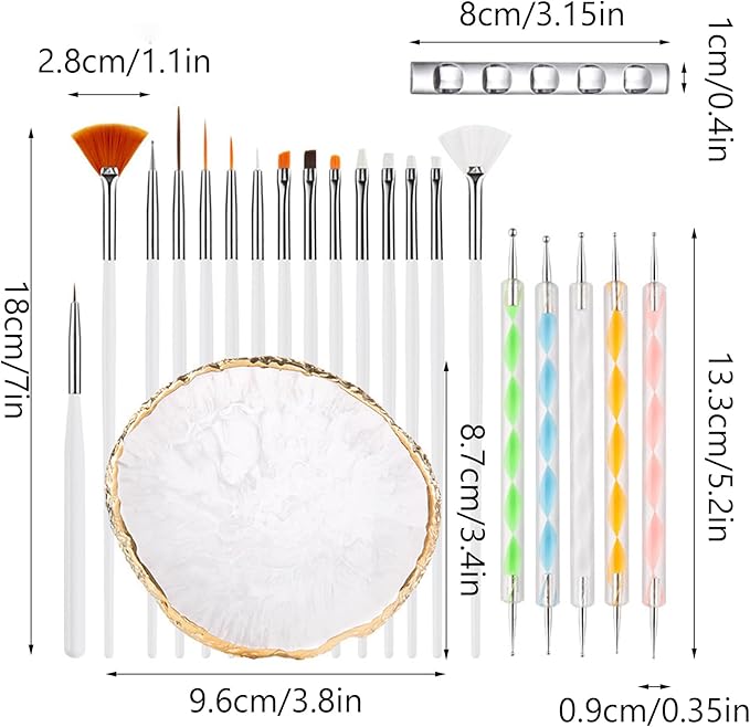 22 Pack Resin Art Palette, Makeup Mixing Palette, Gold Edge Nail Art Tool Gel Design Nail Art Makeup Mixing Tray DIY