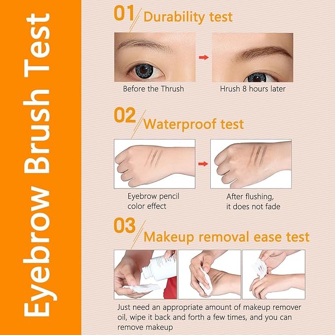 2025 Upgraded Magic Eyebrow Pencil for Women, Long-Lasting Ultra-Fine Tip Waterproof Eye Brow Pencils with 4 Fork, Smudge-Proof Natural Brow Makeup for Women - Gray Brown