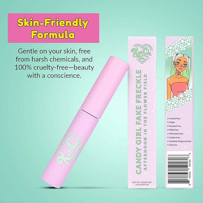 KimChi Chic Beauty Candy Girl Fake Freckle Pen, Natural-Looking and Fast-Drying Faux Freckles Face Makeup, Afternoon In The Flower Field Red-Brown Shade, 0.10 fl oz