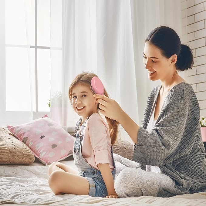 6 Pieces Mini Wet Hair Brush, Travel Detangling Brush, for Most Hair Types, with Ease Knots Without Tears or Breakage, Multicolor