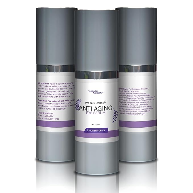 Pro Nuu Derma Serum - 2 Month Supply Anti Aging Serum - Our Best Eye Serum - Improve Dark Circles & Wrinkles with Anti Aging Vitamin C Anti Wrinkle Serum - Anti Aging Eye Serum to Aid Skin Stem Cells