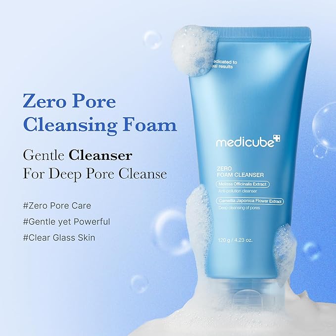 medicube Zero Foam Cleanser for Sensitive Skin - Sebum Control, Moisture Balance, and Pore Minimization | Korean Skincare