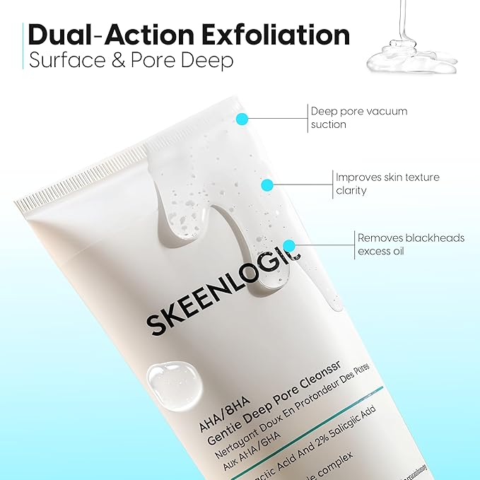 5% Lactic Acid + 2% Salicylic Acid Cleanser –Non-Stripping AHA/BHA Exfoliating Face & Body Wash With Ceramides. Minimizes Pores, Keratosis Pilaris, Acne, Ingrown Hairs & Psoriasis-200ml.