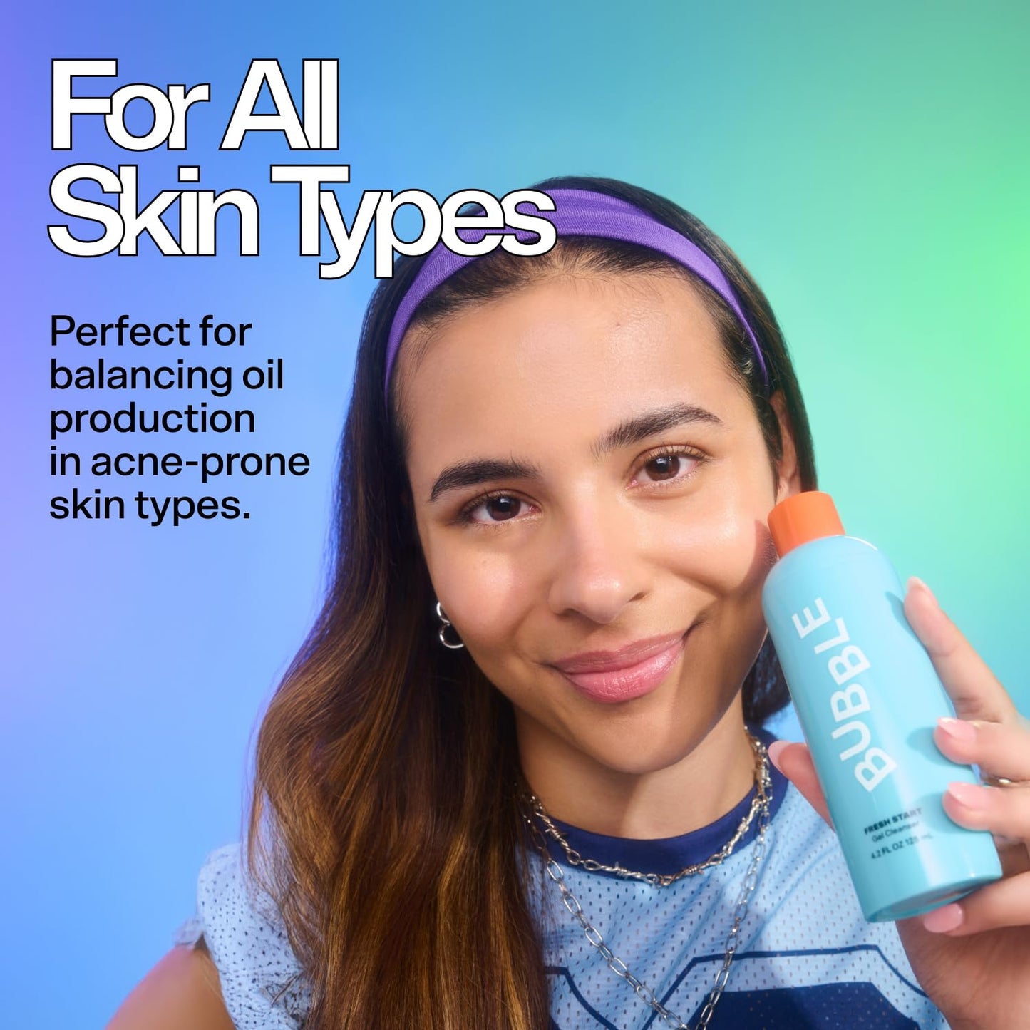 Bubble Skincare Fresh Start Gel Cleanser - Gentle Exfoliating Face Wash for Oily Skin - Formulated with Aloe Vera Juice + Caffeine to Protect and Soothe Complexion (50ml)