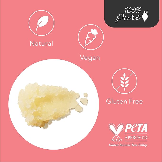 100% PURE Honey Almond Body Scrub Exfoliating Deep Clean with Sea Salts & Nourishing Oils - Natural Deeply Moisturizing Skincare - Vibrant Radiant Skin Restore & Pore Cleanse - Vegan - 10oz