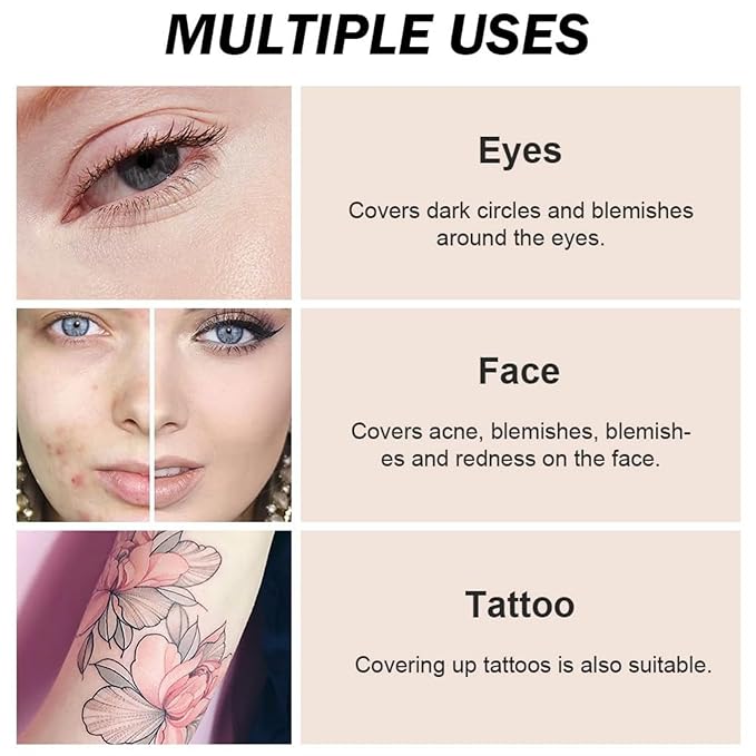 7 Color Solid Concealer Full Coverage Correcting Cream Concealer Waterproof Long-lasting Under Eye Concealer for Dark Circles Color Corrector Pro Concealer (Color 01)