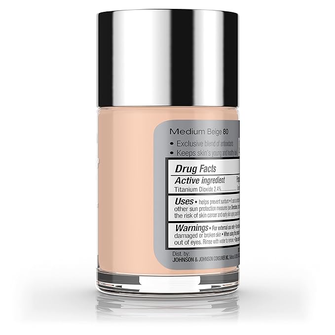 Neutrogena Healthy Skin Liquid Makeup Foundation, Broad Spectrum SPF 20 Sunscreen, Lightweight & Flawless Coverage Foundation with Antioxidant Vitamin E & Feverfew, Medium Beige, 1 fl. oz (Pack of 2)