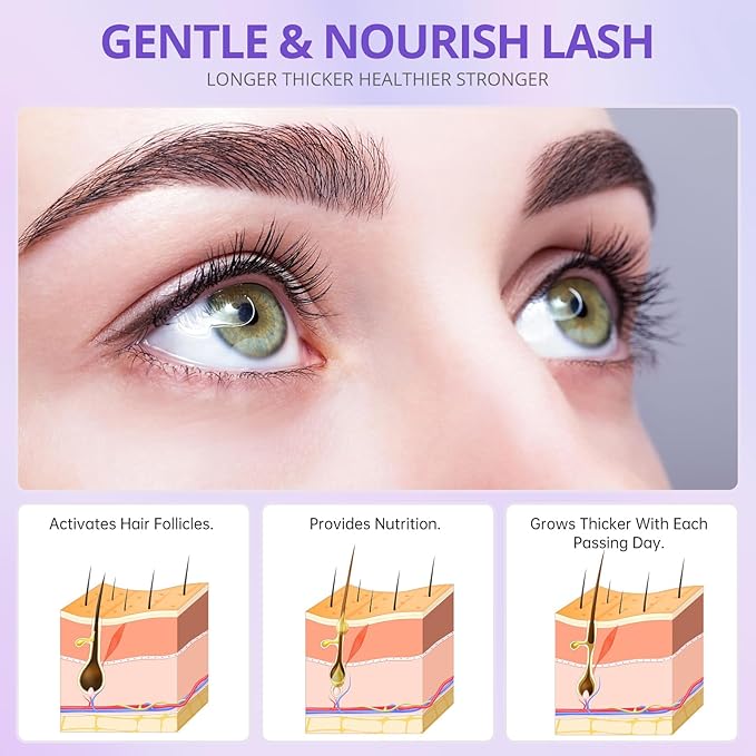 Lash Serum - 8ml Rapid Eyelash Growth Serum for Thickness, Stronger, Healthier Lashes & Brows - Vegan & Cruelty-Free