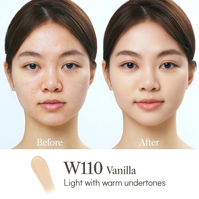 THE FACE SHOP Ink Lasting Liquid Foundation, Full Coverage, 72‑Hour Wear Semi‑Matte Finish, Makeup with Bakuchiol, W130 Warm Beige, 0.84 Fl. Oz.