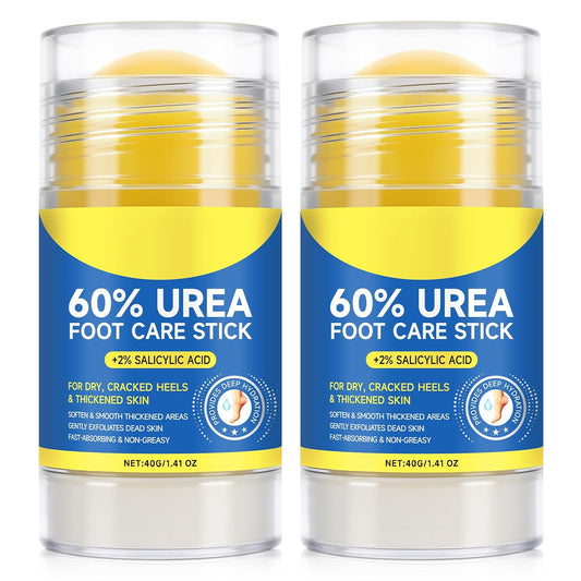 2Pack 60% Urea with 2% Salicylic Acid Urea Foot Care Stick, Foot Cream Moisturizer for Dry Cracked Feet, Knees, Elbows, Hands,Moisturizes and Hydrates the Dry Skin,Callus Remover & Skin Softener