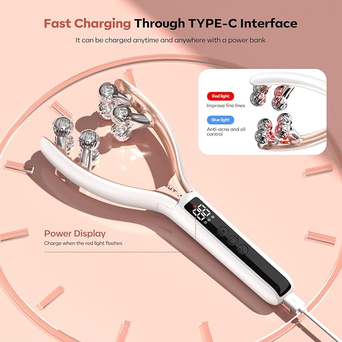 2025 New Microcurrent Facial Slimming Massager Red-Light-Therapy-for-Face and Neck,Vibrating Facial Massager with Thermals for Wrinkles, Double Chin,Firming and Lifting