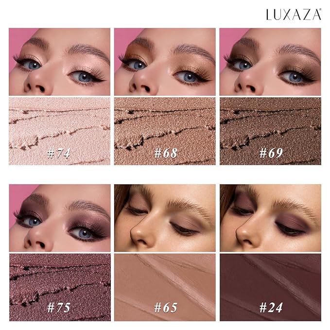 Neutral Eyeshadow Stick Makeup 6PCS Set, Brown Metallic Shimmer Matte Cream Eye Shadow Eyeliner Brightener Pencil Crayon - GRAPE WINE