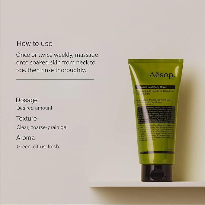Aesop Geranium Leaf Body Cleanser + Scrub | 16.9 oz + 6.2 oz