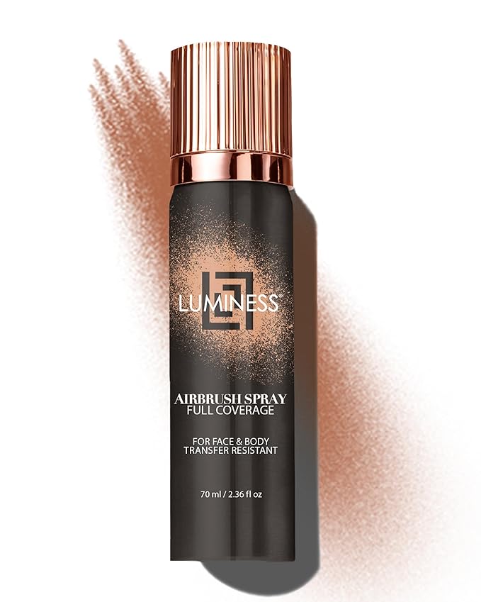LUMINESS Spray Airbrush Foundation Makeup, Light Deep Shade 120 - Lightweight, Full Coverage Foundation for Face, Neck, & Body - Concealer for Seamless Blending, Natural-Looking Finish, 2.36 fl oz
