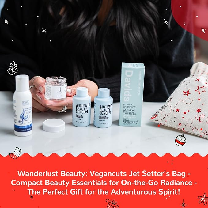 Jet Setter's Selfcare Essentials - Vegan Beauty Set Gift for Women - On-the-Go Skincare And Vacation Beauty Essentials - Compact Travel Size Beauty Products Gift Set - Great Christmas Gift for Her