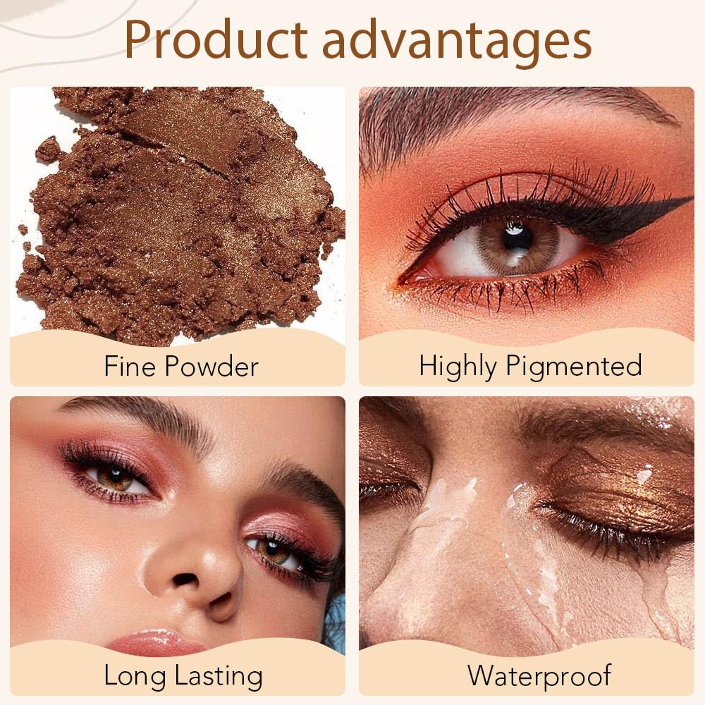 4 Colors Matte Shimmer Eyeshadow Makeup Palette,Rose Gold Champagne Nude Natural Neutral Eye Shadow Palette,Long Lasting Waterproof Naturing-Looking Women Girls Eye Shadow