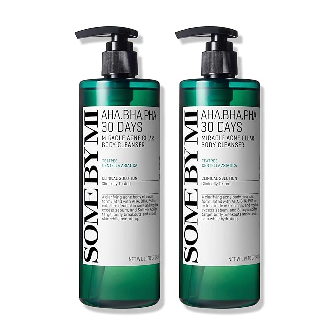 SOME BY MI AHA BHA PHA 30 Days Miracle Acne Clear Body Cleanser - Pack of 2 - Daily Exfoliating Tea Tree Acne Body Wash with Salicylic Acid - Deep Cleanses Sebum and Impurities - Korean Skin Care