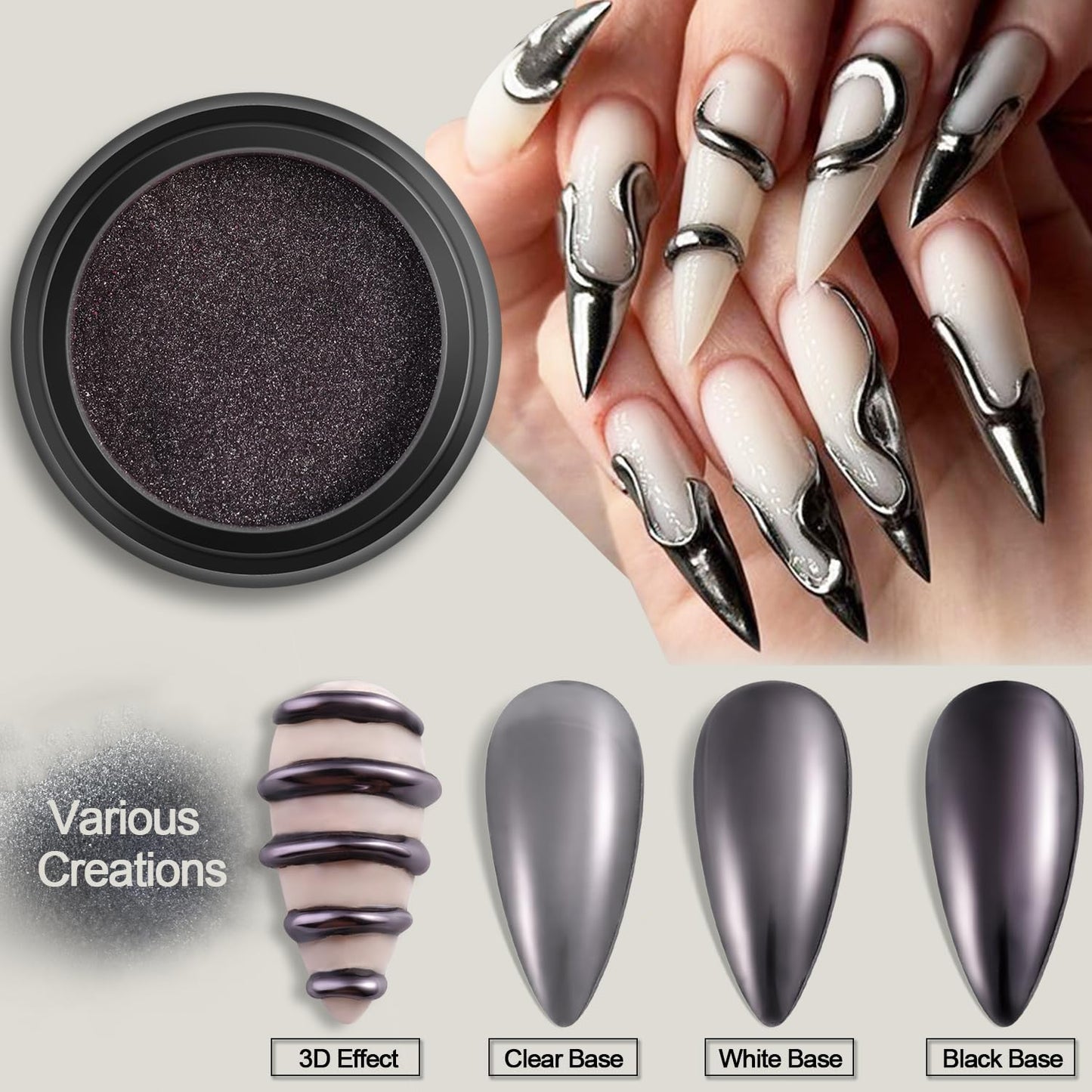 24 Colors Chrome Nail Powder Set Metallic Mirror Effect Gold Silver Pink Chrome Nail Powder White Pearl Iridescent Multi Chrome Powder for Nails Chameleon Rubbing Pigment Manicure Supplies