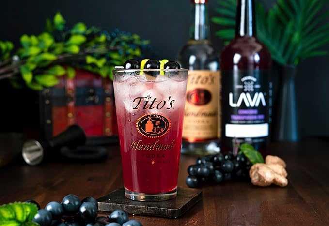 (3 Pack) LAVA Premium Concord Transfusion Mix made with concord grape juice, real ginger, ginger ale, no artificial sweeteners, 1-Liter (33.8oz) Glass Bottle, Ready to Use.