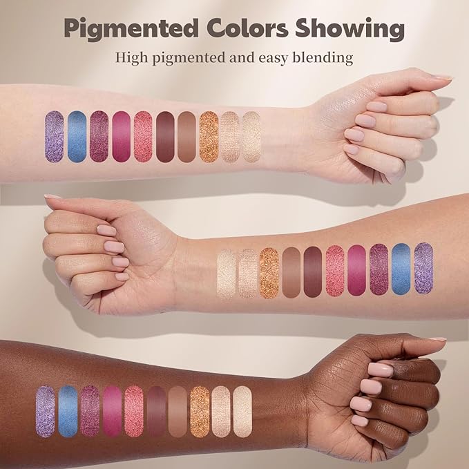 Color Nymph Artistry Palette, Multichrome Makeup Palettes For Face High Pigmented Eyeshadow with Matte Shimmer & Cream Eye Shadows Easy Makeup Blending Palette For Daily Stage Versatile Make Up Looks