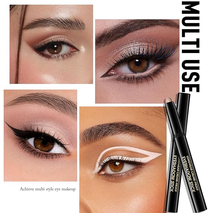 Eyeshadow Stick Matte Eye Brightener Pencil Cream Nude Eye Shadow Base Crayon Long-Lasting Crease-Proof Naked Eyeshadow Blendable High Pigmented Single Eyeliner Makeup for Women, 3 DESERT