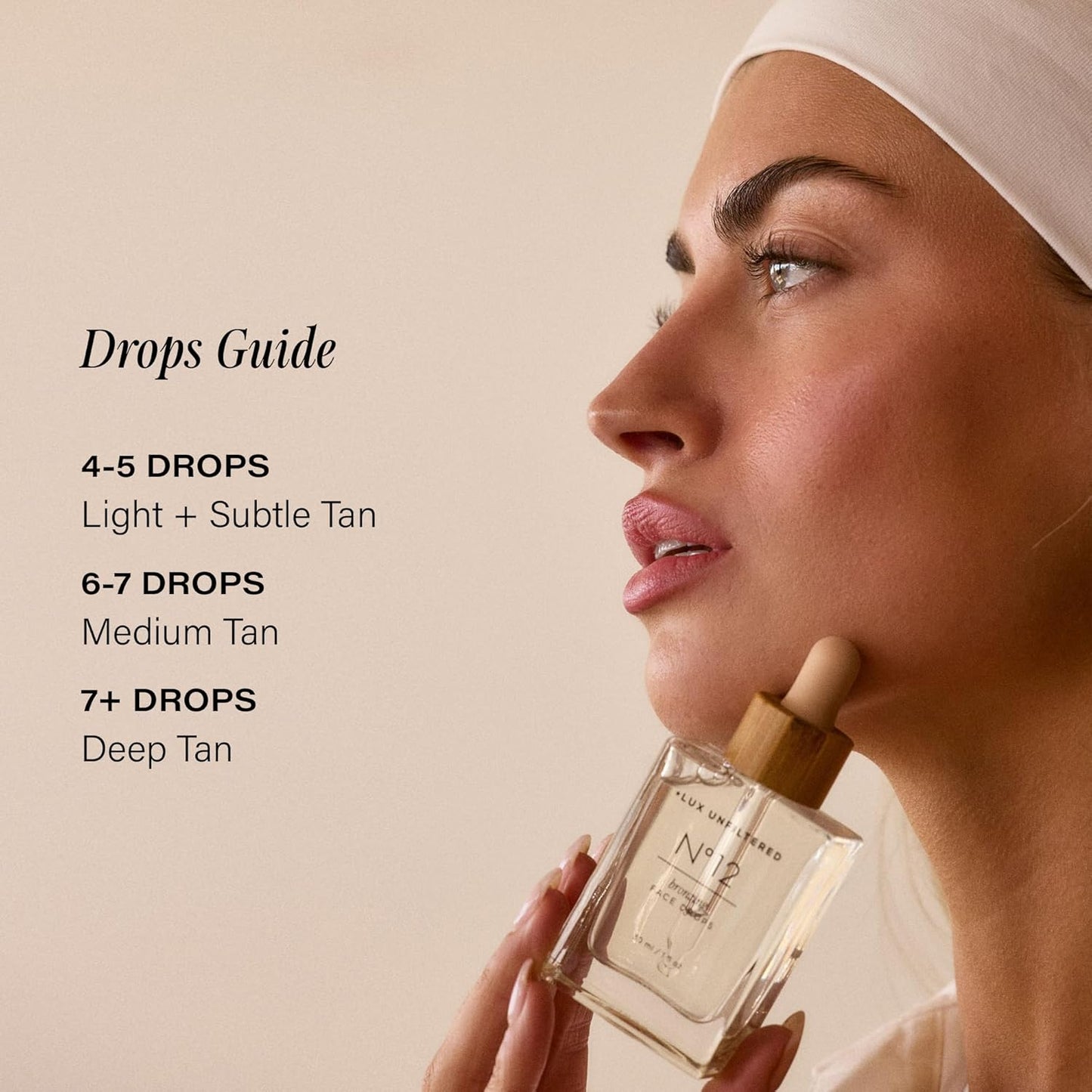 + Lux Unfiltered N°12 Face Tanning Drops - Non-Comedogenic Bronzing Drops for Face with Hyaluronic Acid, Vitamin E, & Passionfruit Oil - Fragrance Free, Cruelty Free, & Vegan Self Tanner