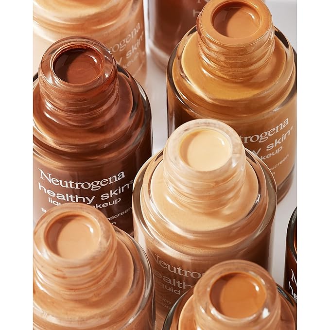 Neutrogena Healthy Skin Liquid Makeup Foundation, Broad Spectrum SPF 20 Sunscreen, Lightweight & Flawless Coverage Foundation with Antioxidant Vitamin E & Feverfew, Natural Beige, 1 fl. oz (Pack of 2)