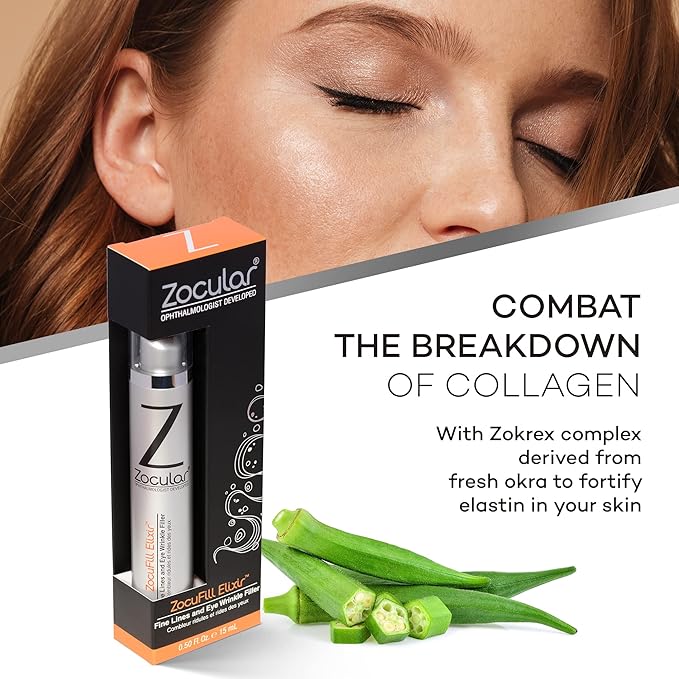 Zocufill Elixir Eye Gel and Face Serum - Eye Bags Treatment for Women and Men - Reduce the Appearance of Dark Circles, Puffy Eyes, Fine Lines and Wrinkles
