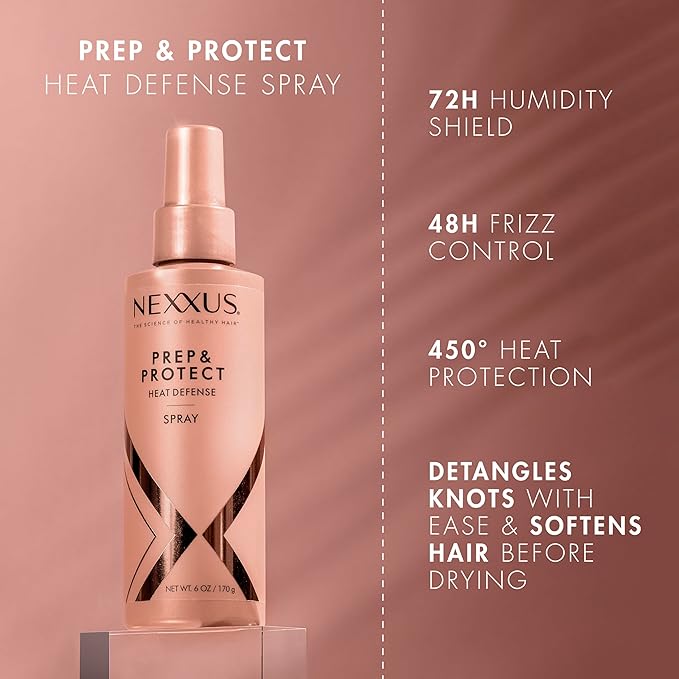 Nexxus Heat Defense Spray Prep & Protect for 450 degree heat protection, with StyleProtect Technology 6 oz