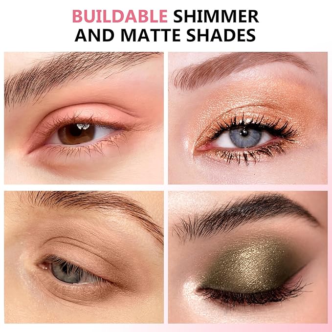 Boobeen 15 Colors Eyeshadow Palette, Highly Pigmented Matte and Shimmer Eye Shadow (with smudger), Soft Powder Eye Makeup Palette for Women and Girls, Create Flawless Glam Eye Looks