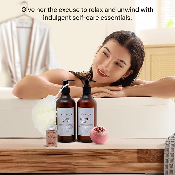 10-Piece Spa Gift Box for Women | Self-Care Set with Eye Mask, Loofa,Bath Bombs,Face Masks,Bubble Bath, Lotion, Body Wash & Bath Salt | Gift for Mom, Grandma, Wife, Bridesmaid or Loved Ones