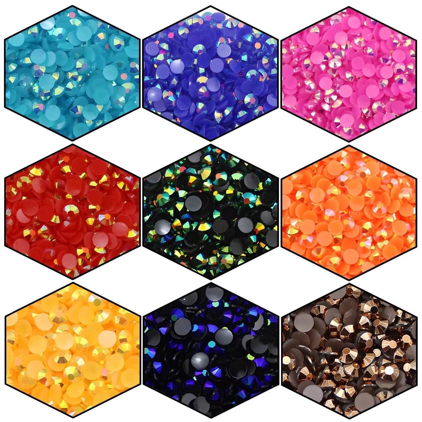 1440 Pcs SS20 5mm Flatback Rhinestones for Nails Art Crafts Glitter Round Shine Gems AB Crystals DIY Clothes Shoes （Citrine AB）