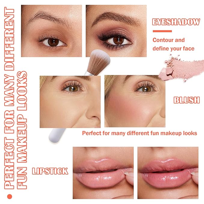 8 Colors Blush Palette,Shimmer Silky Matte Blush Powder Palette,Professional Cute Face Contour Highlighter Blush Palette with Blush Makeup Brush