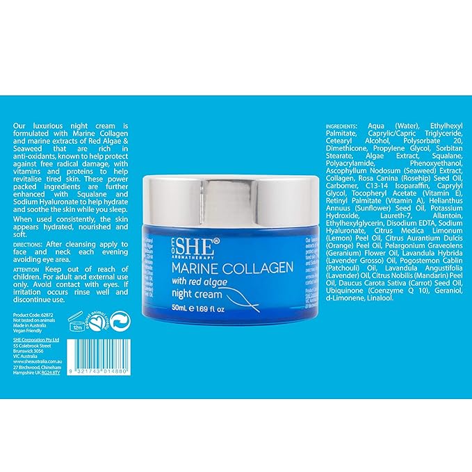 Om She Aromatherapy Marine Collagen with Red Algae Night Cream