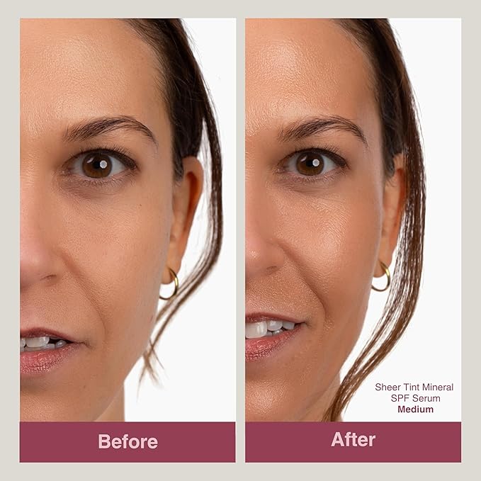 Mineral Fusion Face Serum, Sheer Tint Mineral SPF Serum, 1 Fl Oz, Light, Tinted Broad Spectrum SPF 50 Mineral Sunscreen, Sheer Coverage, Lightweight & Dewy Finish for Glowing, Protected Skin