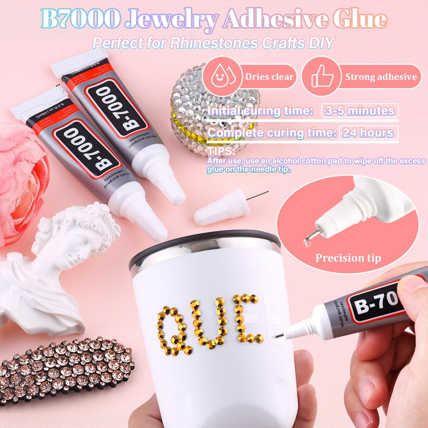 30000Pcs Resin Gold Rhinestones for Bedazzling Crafting with b7000 Jewelry Glue, Bulk Flatback Gems Bedazzler Kit for Crafts Clothes Shoes Fabric Nail Diamond Art, Assorted Size 2/3/4/5/6mm