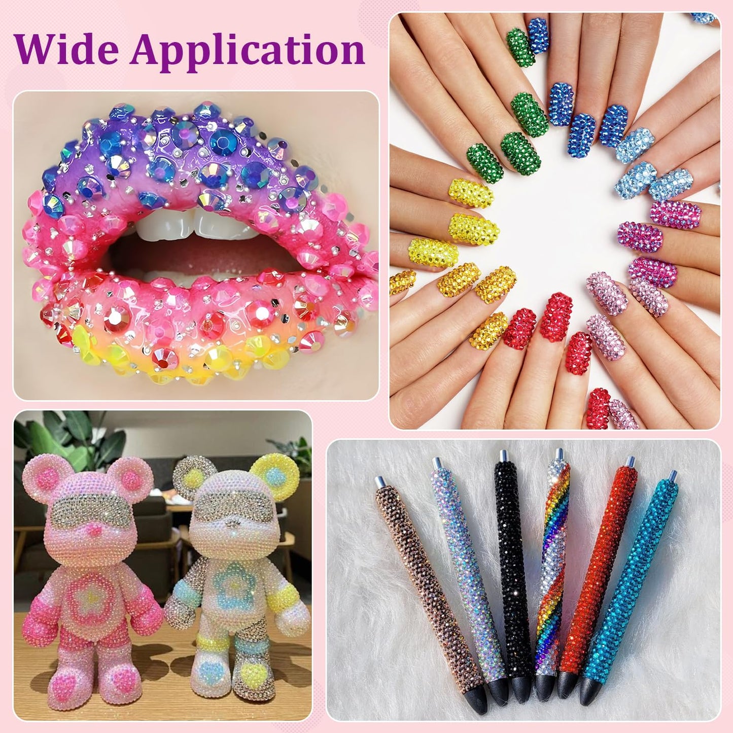 25000Pcs Resin Jelly Rhinestones with Tweezers for Crafting, Red AB Flatback Gems, Bedazzling Crystal with 3Pcs 10ml B7000 Jewelry Glue for DIY Crafts Clothing Tumblers Shoes Fabric Nail Art